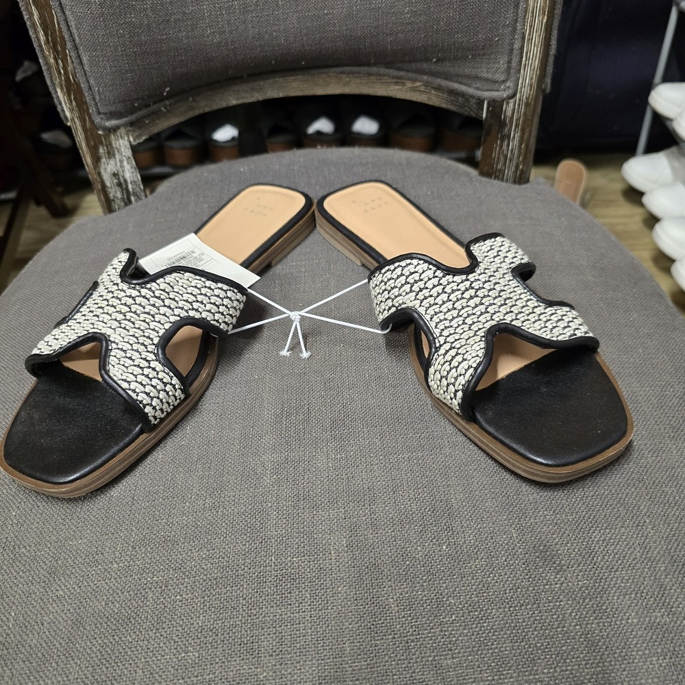 Women's Nina Sandals with Memory Foam Insole A New Day™ Onyx Size 9.5 - Picture 2 of 6